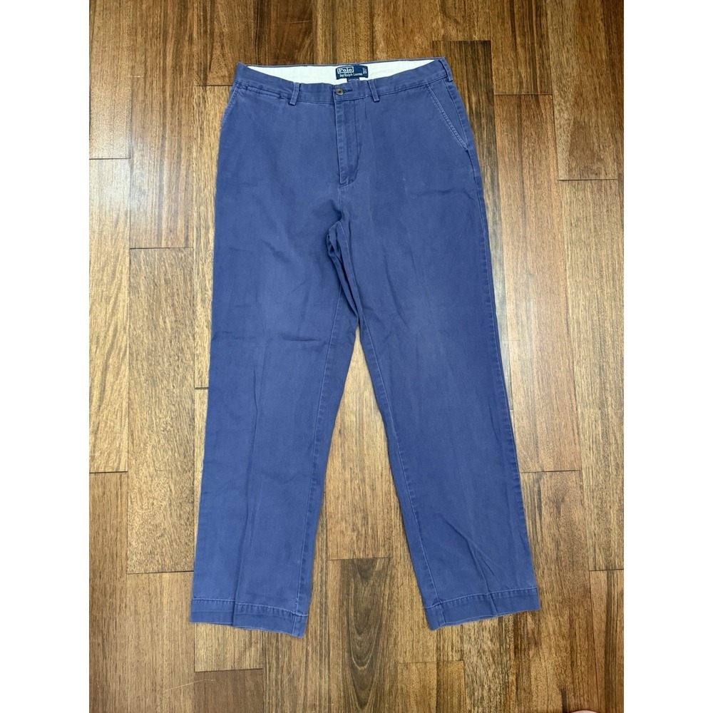 Polo Ralph Lauren Chino Pants Mens 34x32 Navy Blue Straight Stretch Casual